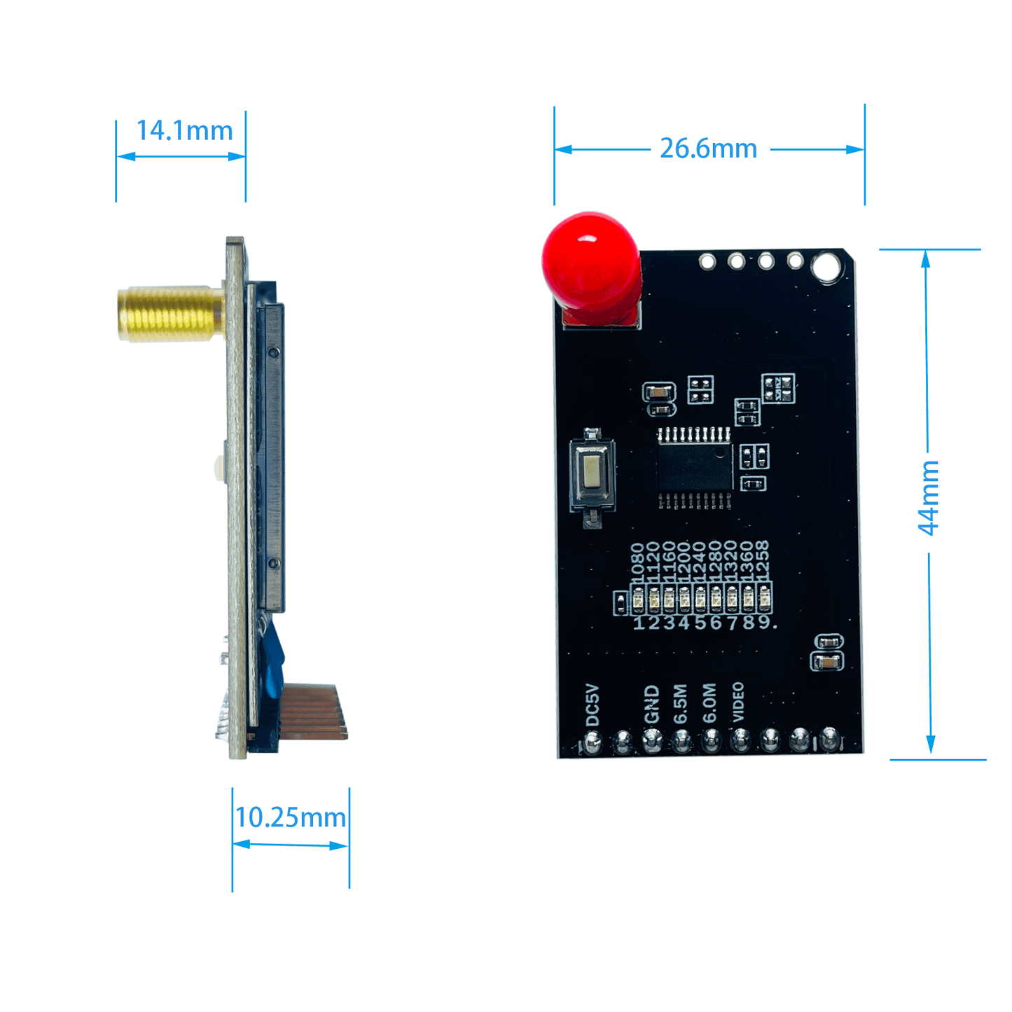 1.2G/1.3G VRX Long range FPV 9CH Video Receiver for 800D Pro /Skyzone/Fat Shark FPV Goggles - jaribel
