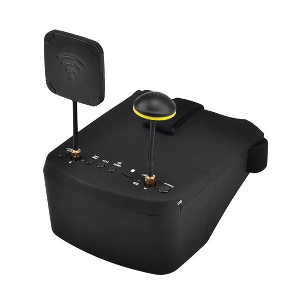 DMKR FPV Goggles 800D Replaceable and compatible video receivers of different frequencies 5 inch 800*480 HD screen with DVR build in Battery(w/o receivers)