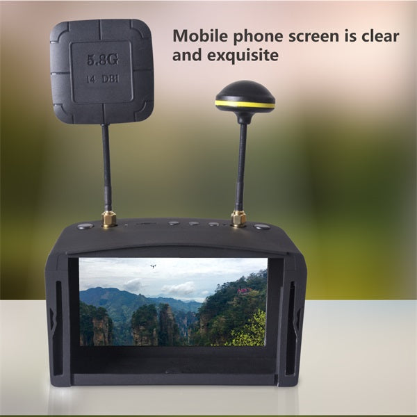 DMKR FPV Goggles 800D Replaceable and compatible video receivers of different frequencies 5 inch 800*480 HD screen with DVR build in Battery(w/o receivers)